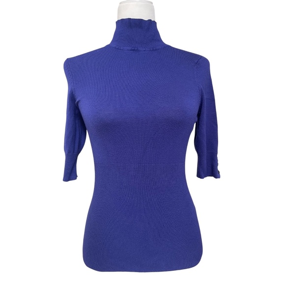Express Knit Turtleneck Short-Sleeve with Buttons size XS Women's - Picture 1 of 13